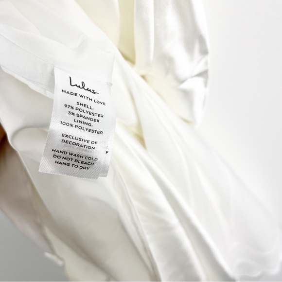 Lulus Blissful Memories White Satin Chain Strap Slip Midi Dress NWT Size Medium - Picture 4 of 7